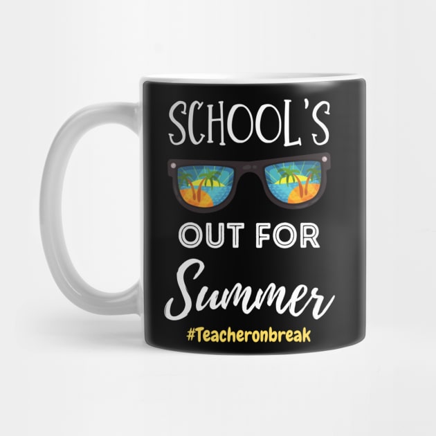School Is Out For Summer, Teacher On Break Retro Sunglasses Teacher Summer Vacation Gift by JustBeSatisfied